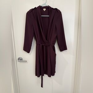 Aritzia Wilfred Franca Wrap Dress in plum